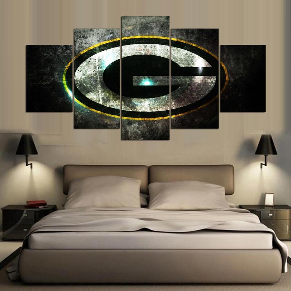 Green Bay Packers Logo Poster 2  Football Canvas Wall Art