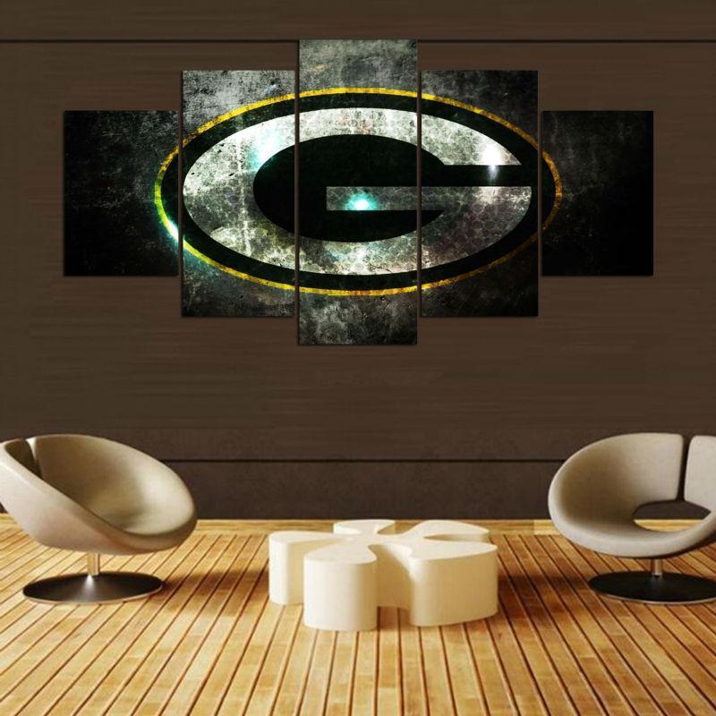 Green Bay Packers Logo Poster 2  Football Canvas Wall Art