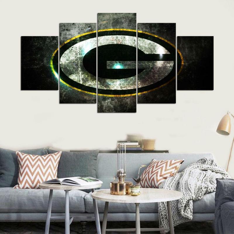 Green Bay Packers Logo Poster 2  Football Canvas Wall Art