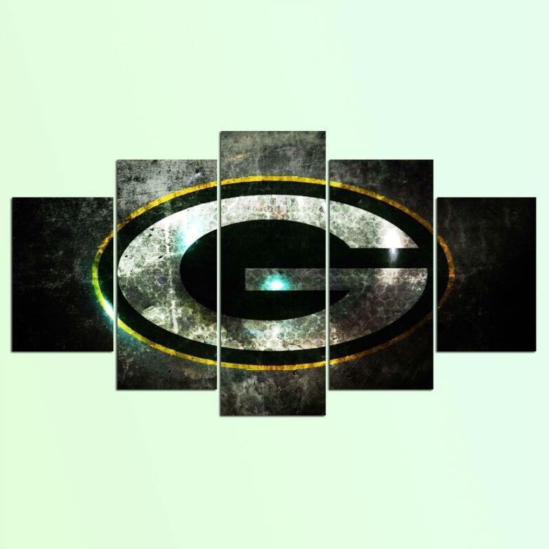 Green Bay Packers Logo Poster 2  Football Canvas Wall Art