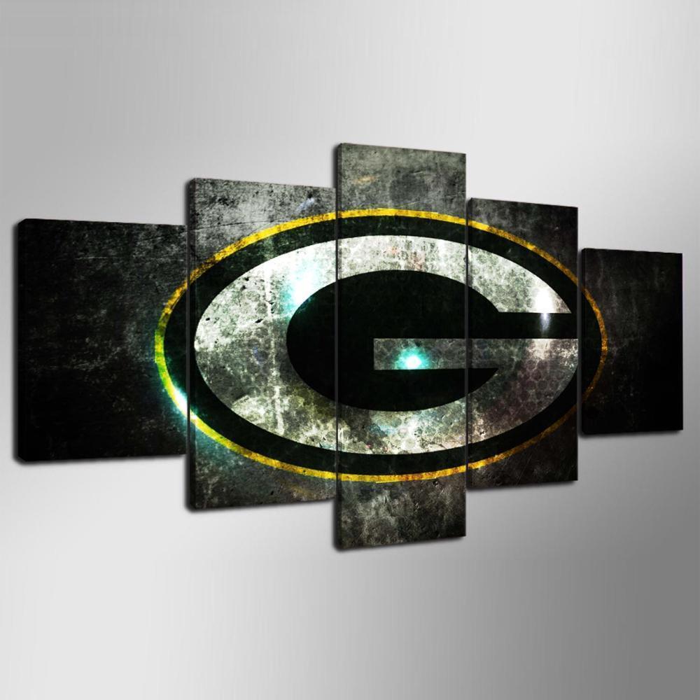 Green Bay Packers Logo Poster 2  Football Canvas Wall Art