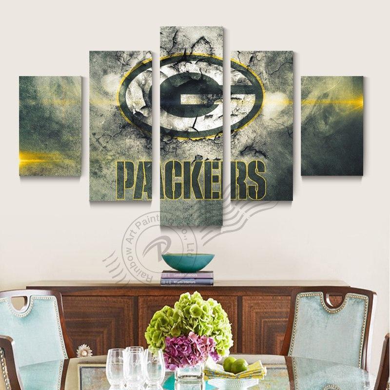 Green Bay Packers Logo Poster  Football Canvas Wall Art