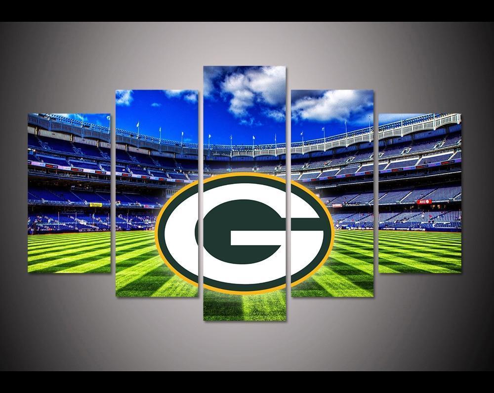 Green Bay Packers Stadium Logo  Football Canvas Wall Art