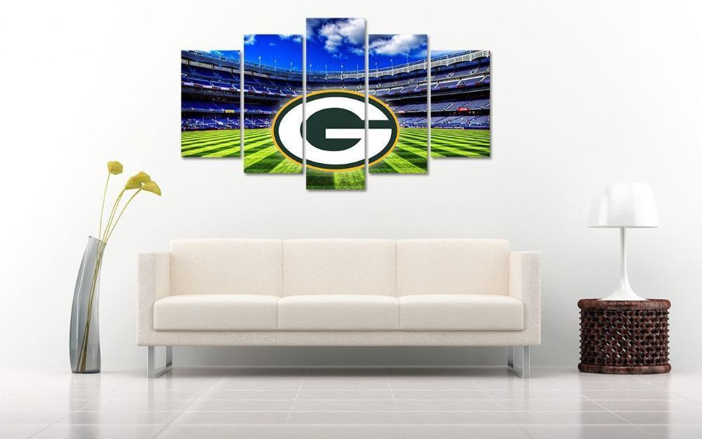 Green Bay Packers Stadium Logo  Football Canvas Wall Art