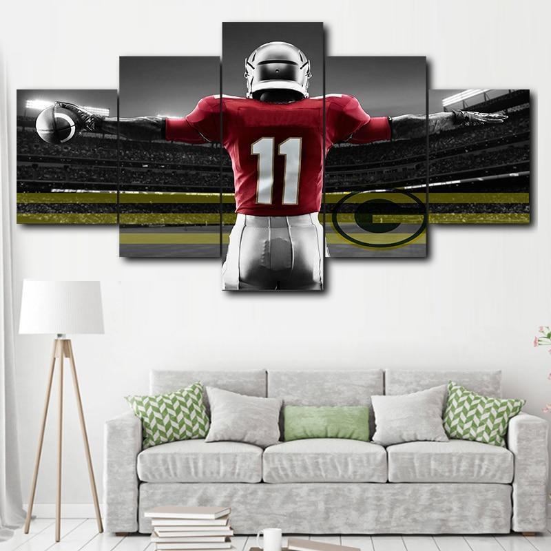 Green Bay Packers Star Number 11  Football Canvas Wall Art