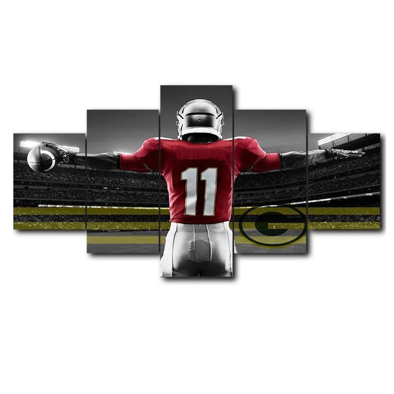 Green Bay Packers Star Number 11  Football Canvas Wall Art