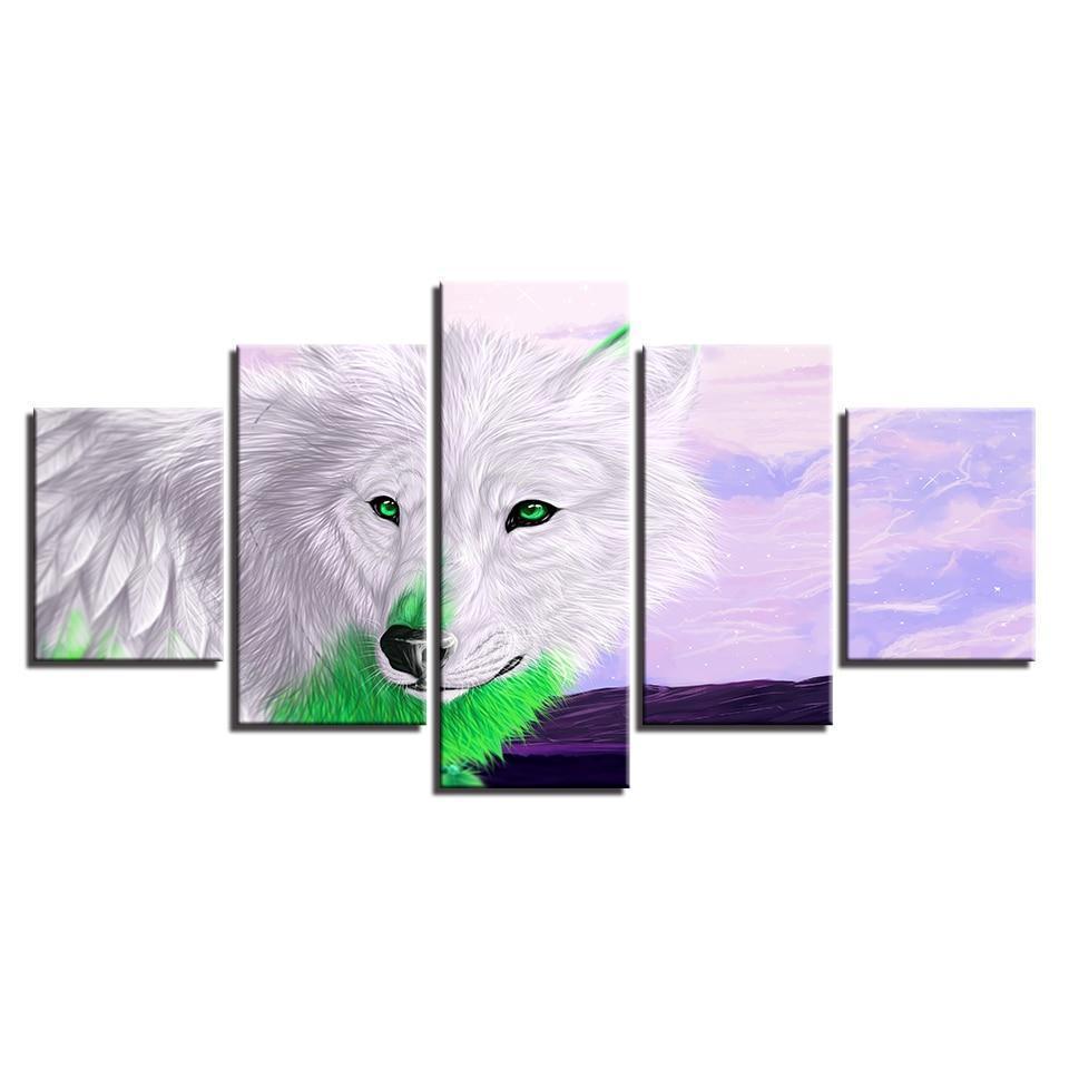 Green-eye Wolf Animal Canvas Wall Art