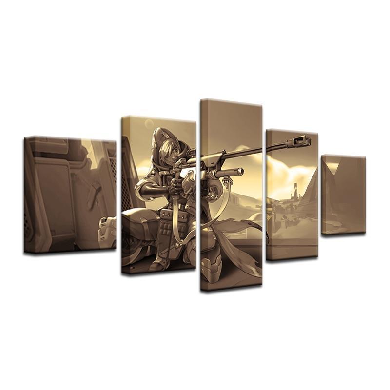 Gun Overwatch Game Army Canvas Wall Art
