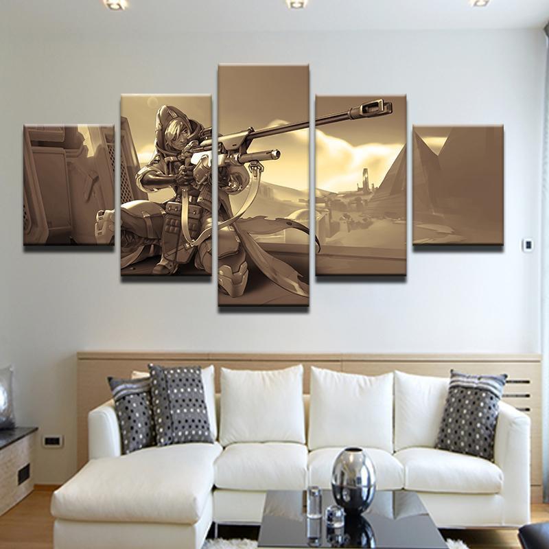 Gun Overwatch Game Army Canvas Wall Art