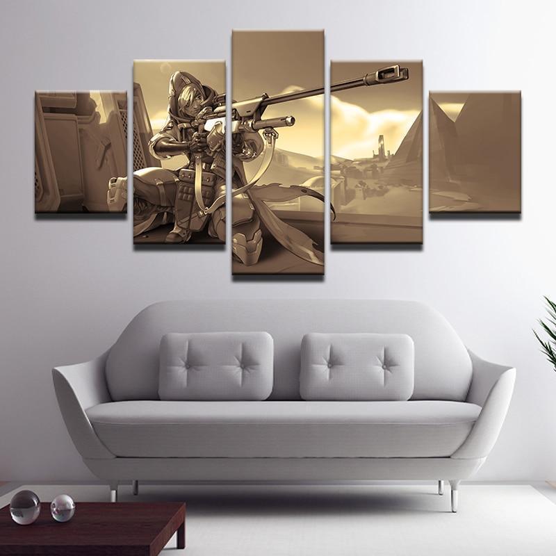 Gun Overwatch Game Army Canvas Wall Art