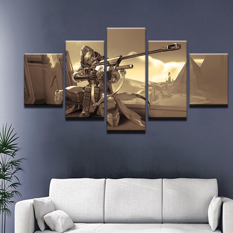Gun Overwatch Game Army Canvas Wall Art