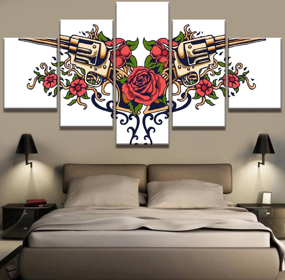 Guns And Roses Army Canvas Wall Art