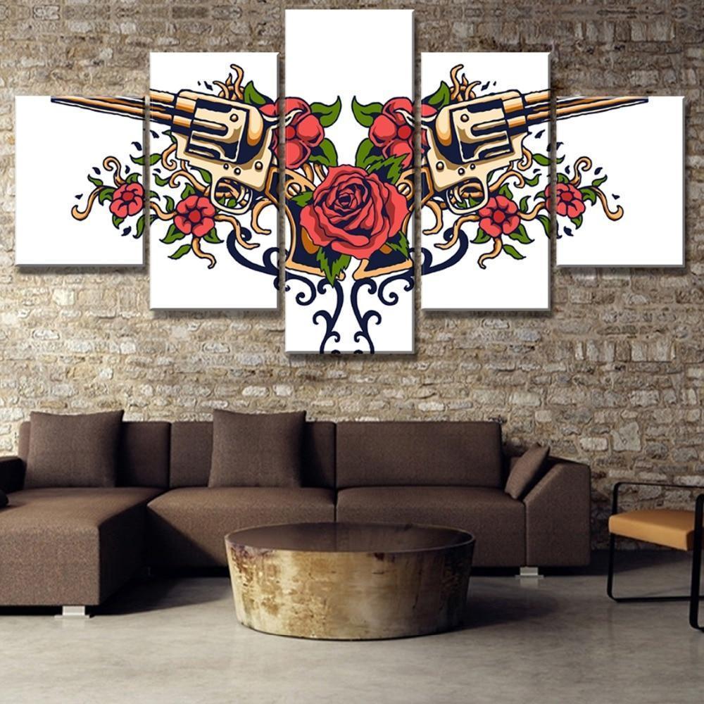 Guns And Roses Army Canvas Wall Art