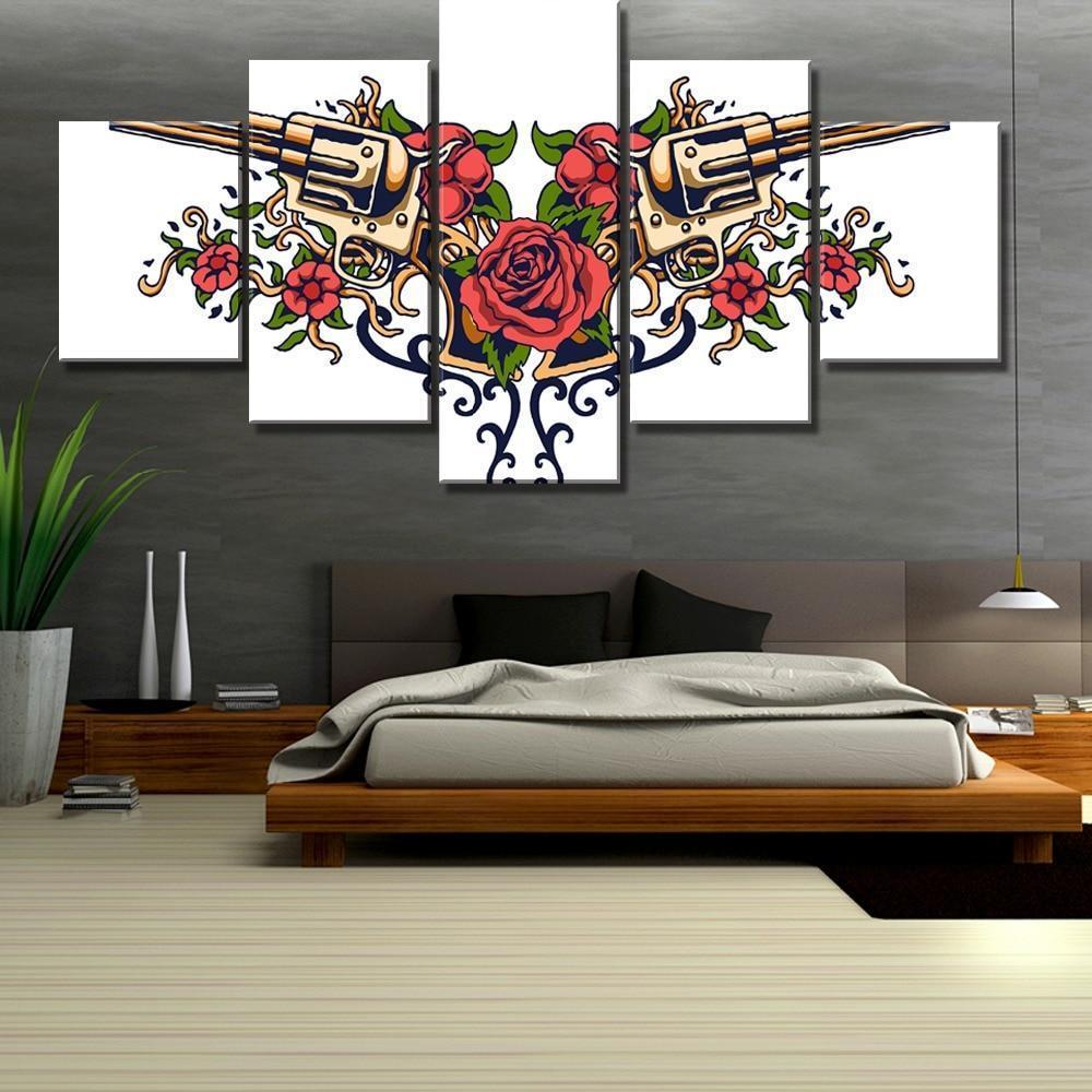 Guns And Roses Army Canvas Wall Art