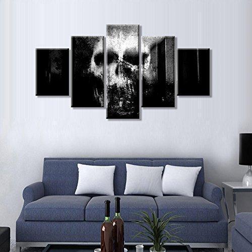 Halloween Black And White Skull 1 Canvas Wall Art