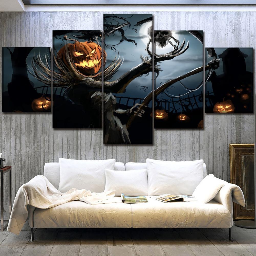 Halloween Collection Of Pumpkin Canvas Wall Art
