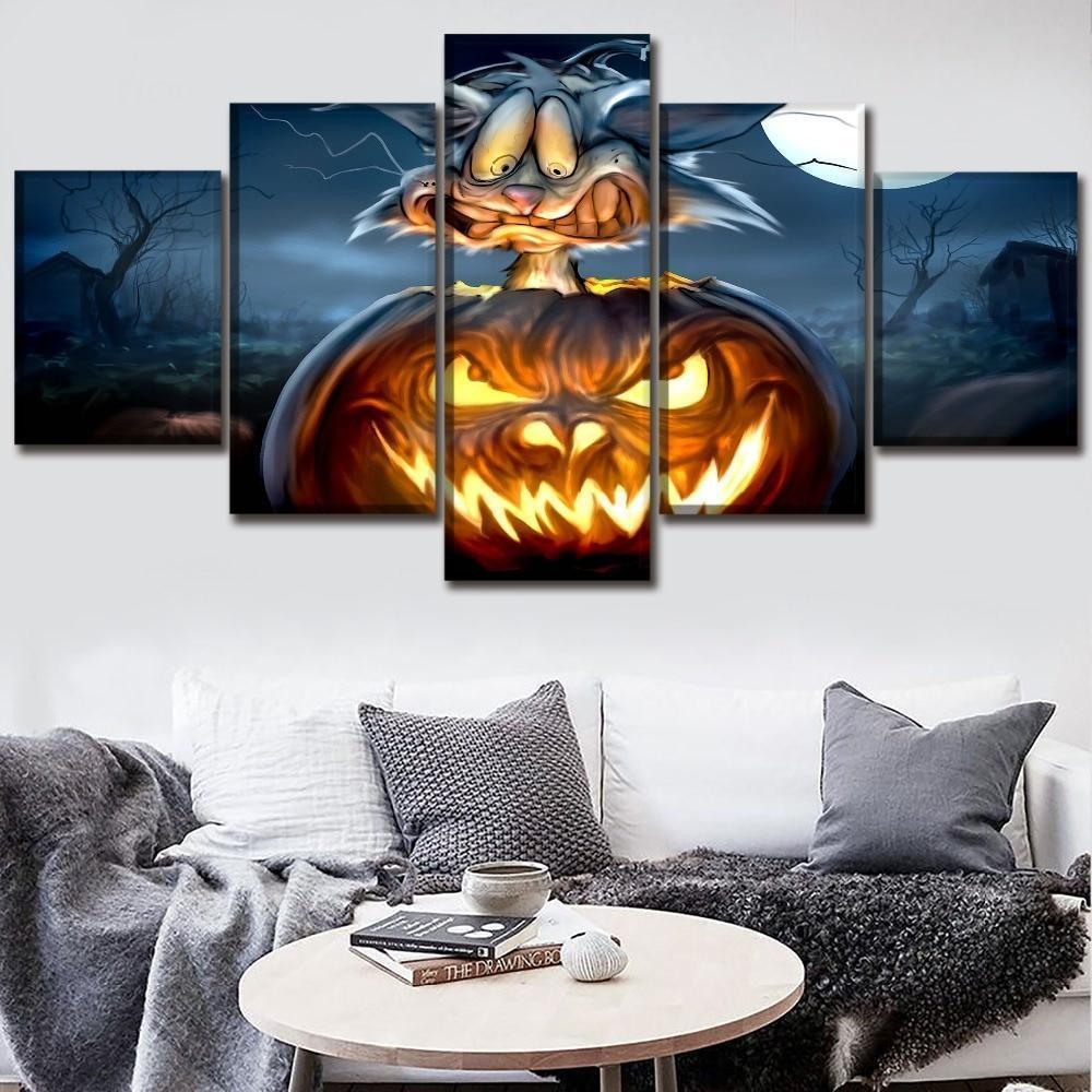 Halloween Collection Of Pumpkin Canvas Wall Art