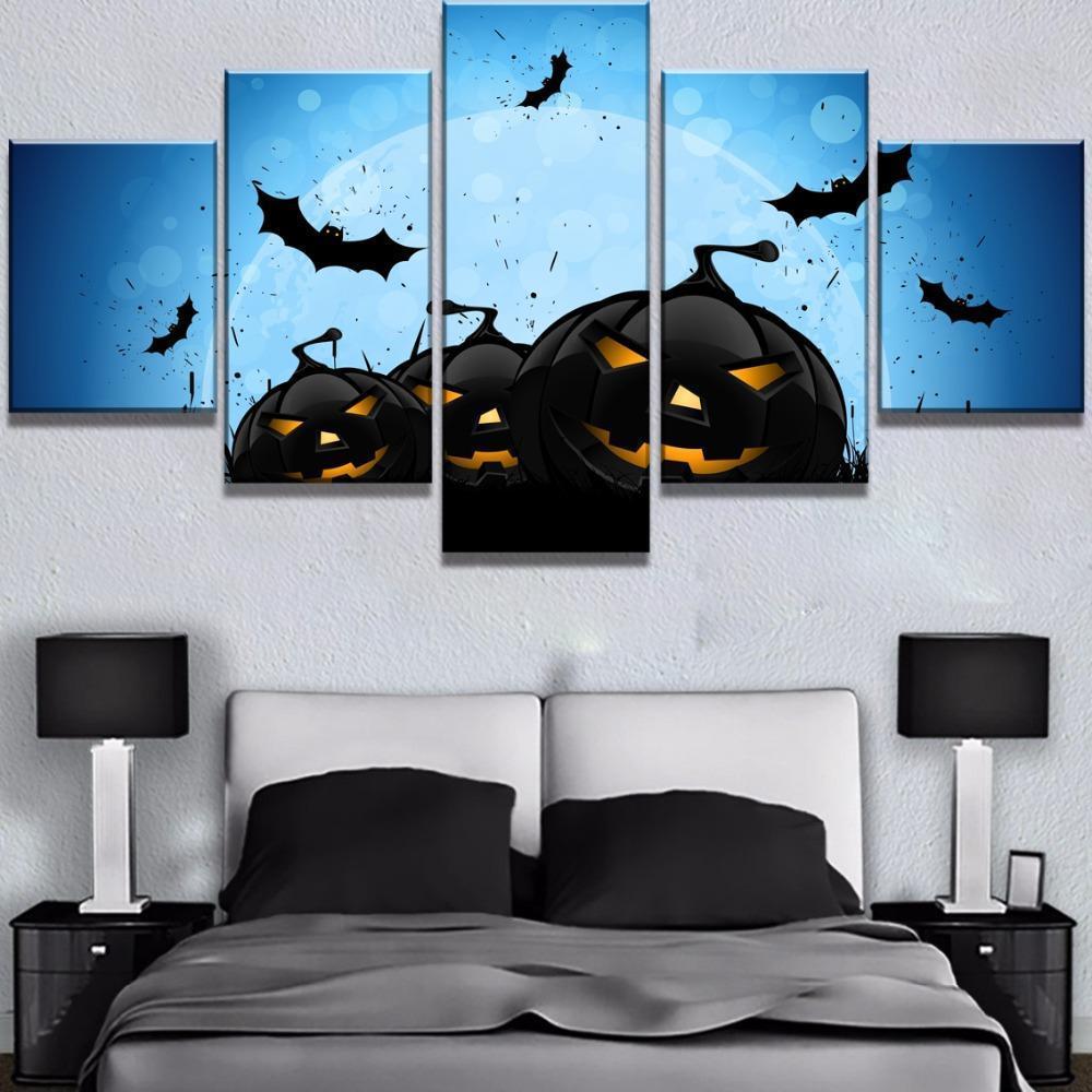 Halloween Collection Of Pumpkin Canvas Wall Art