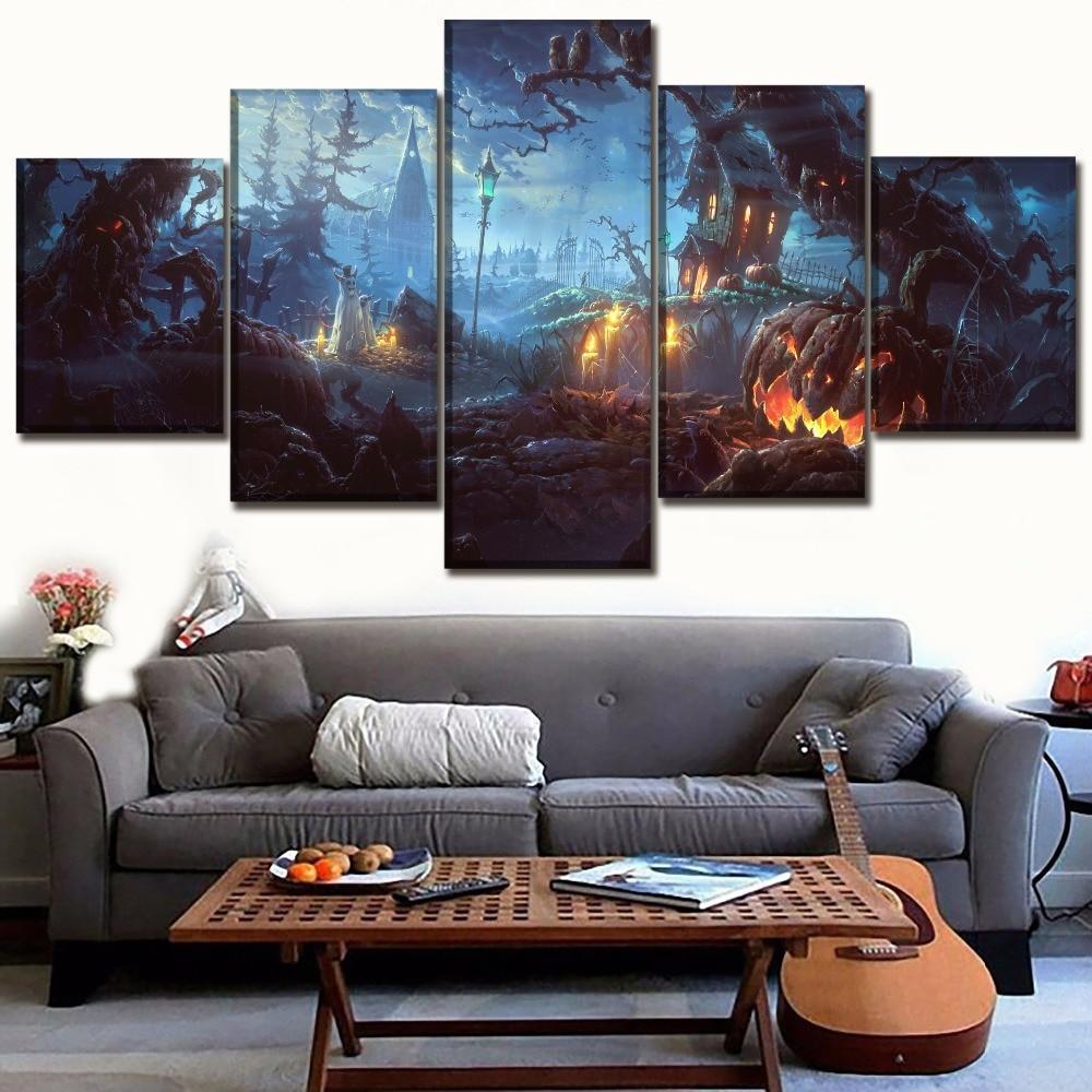 Halloween Collection Of Pumpkin Canvas Wall Art
