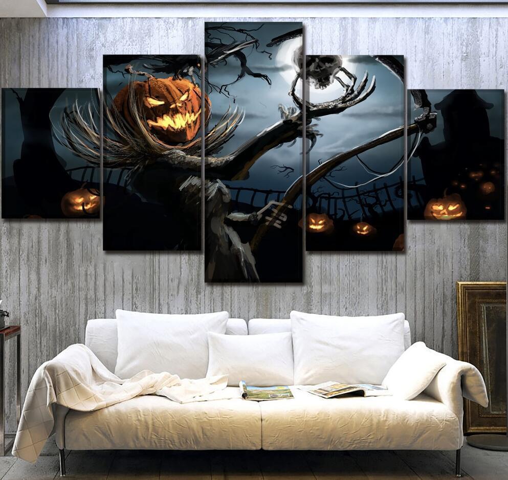 Halloween Collection Of Pumpkin Canvas Wall Art