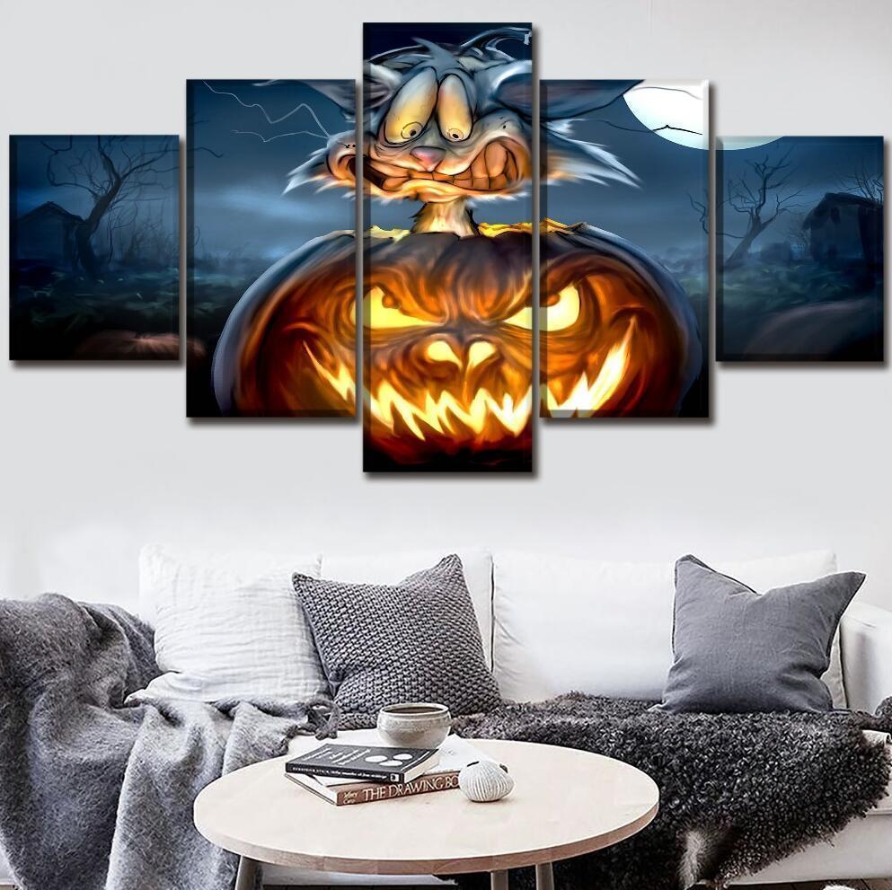 Halloween Collection Of Pumpkin Canvas Wall Art