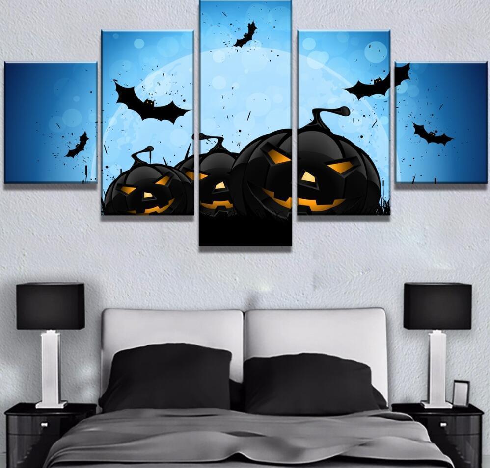 Halloween Collection Of Pumpkin Canvas Wall Art