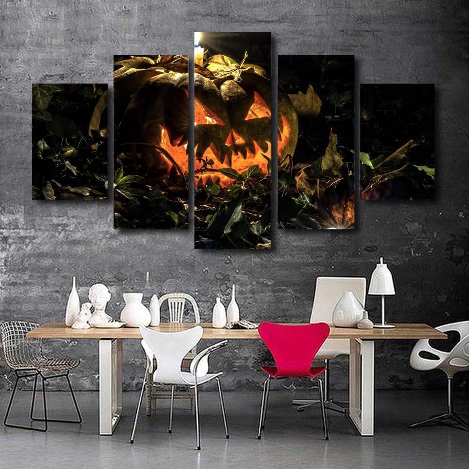 Halloween Horror Pumpkin Canvas Wall Art