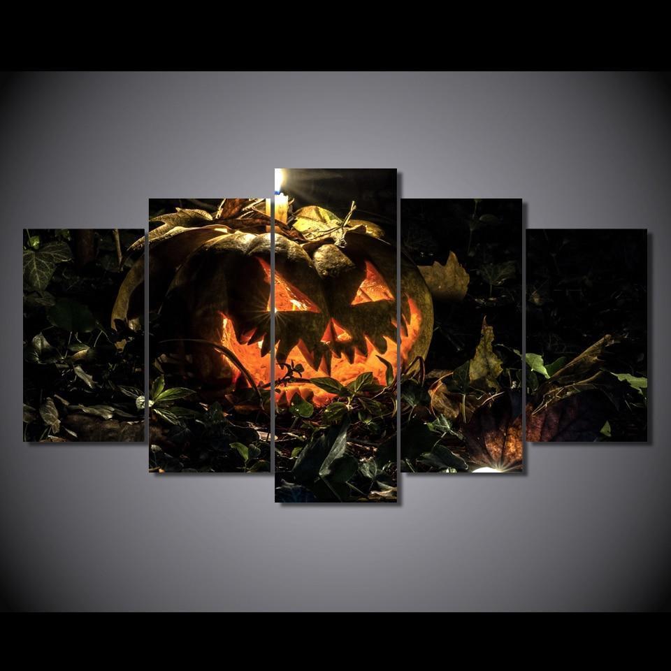 Halloween Horror Pumpkin Canvas Wall Art