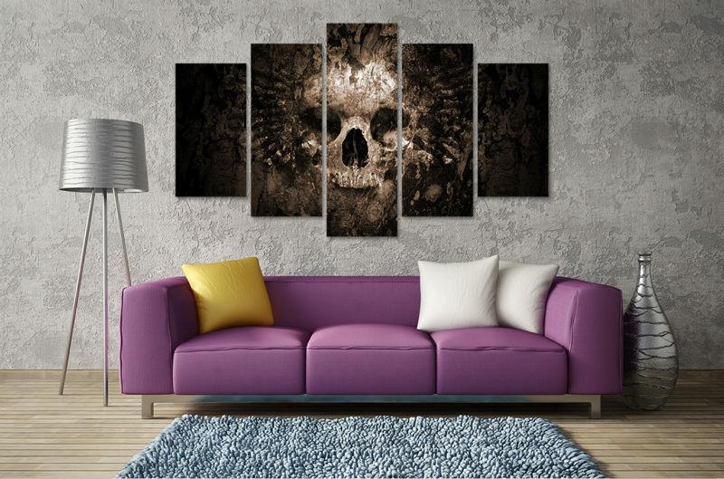 Halloween Quake Skull Canvas Wall Art