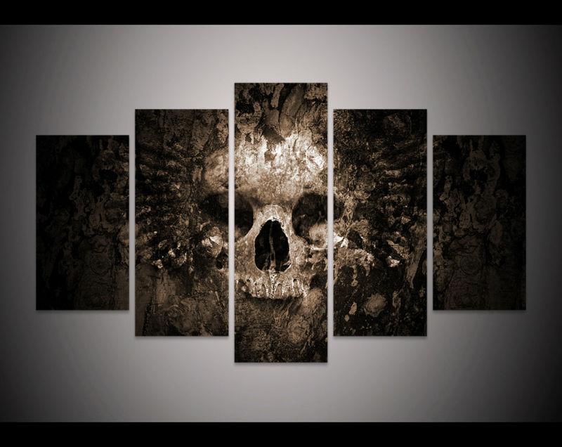 Halloween Quake Skull Canvas Wall Art