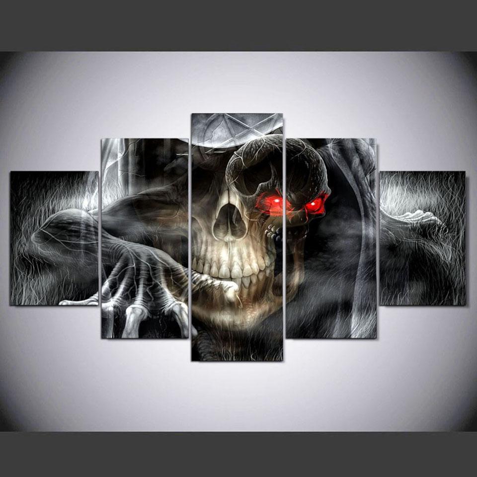 Hallween Horror Cool Skull Anime Canvas Wall Art