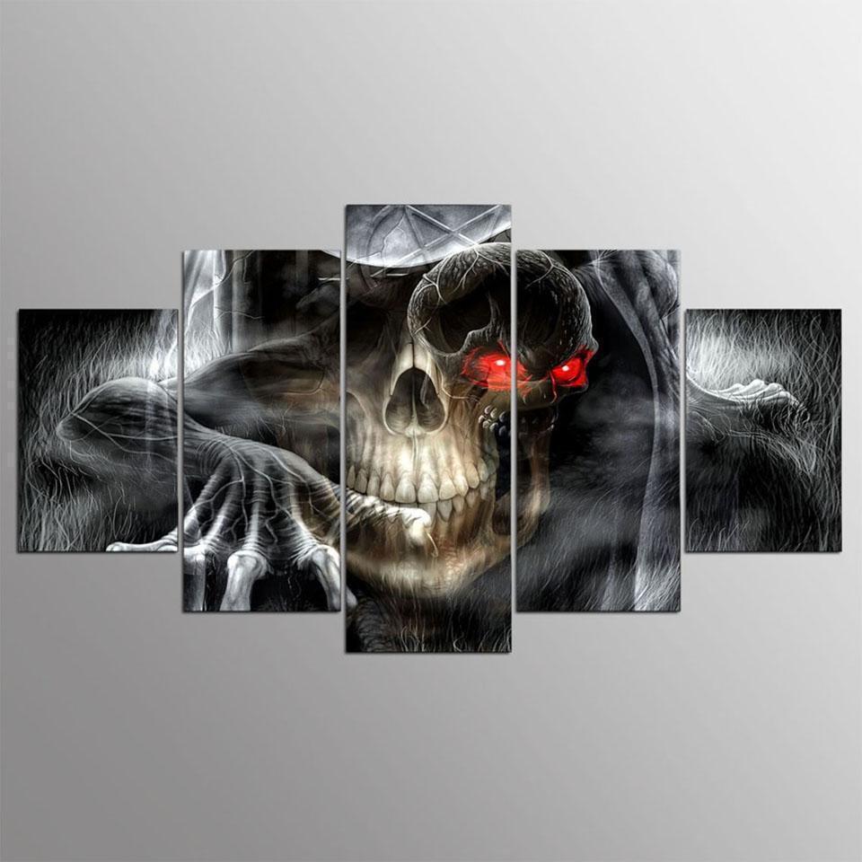 Hallween Horror Cool Skull Anime Canvas Wall Art