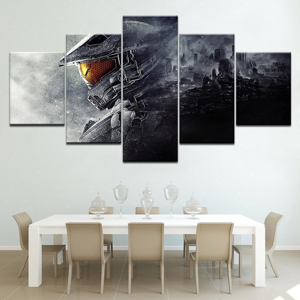 Halo: The Master Chief John-117 Poster 1 Gaming Canvas Wall Art