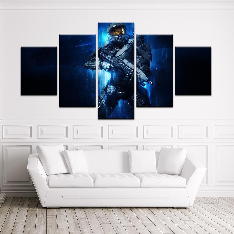 Halo: The Master Chief John-117 Poster 3 Gaming Canvas Wall Art
