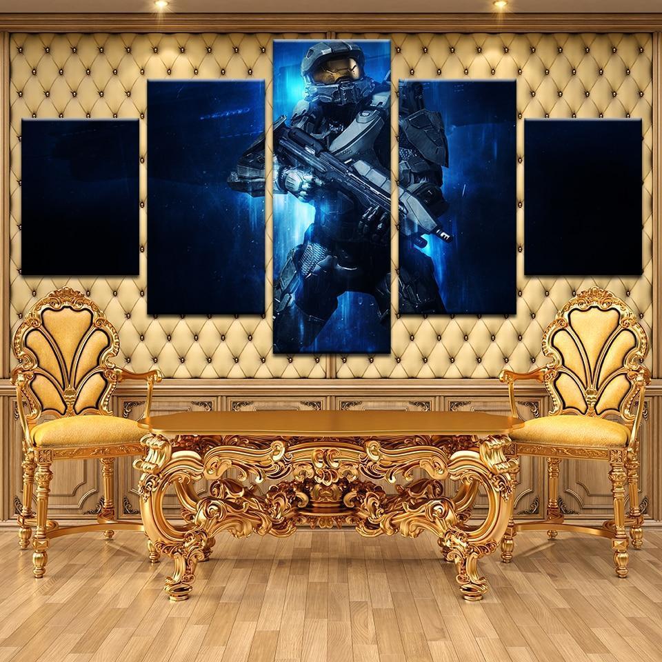 Halo: The Master Chief John-117 Poster 3 Gaming Canvas Wall Art