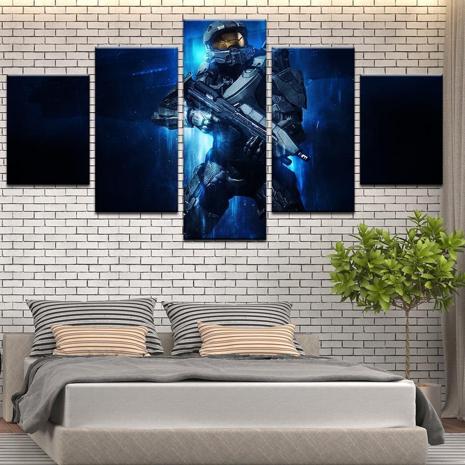Halo: The Master Chief John-117 Poster 3 Gaming Canvas Wall Art