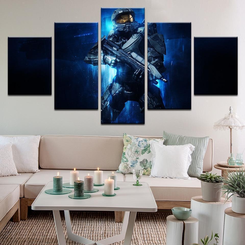 Halo: The Master Chief John-117 Poster 3 Gaming Canvas Wall Art