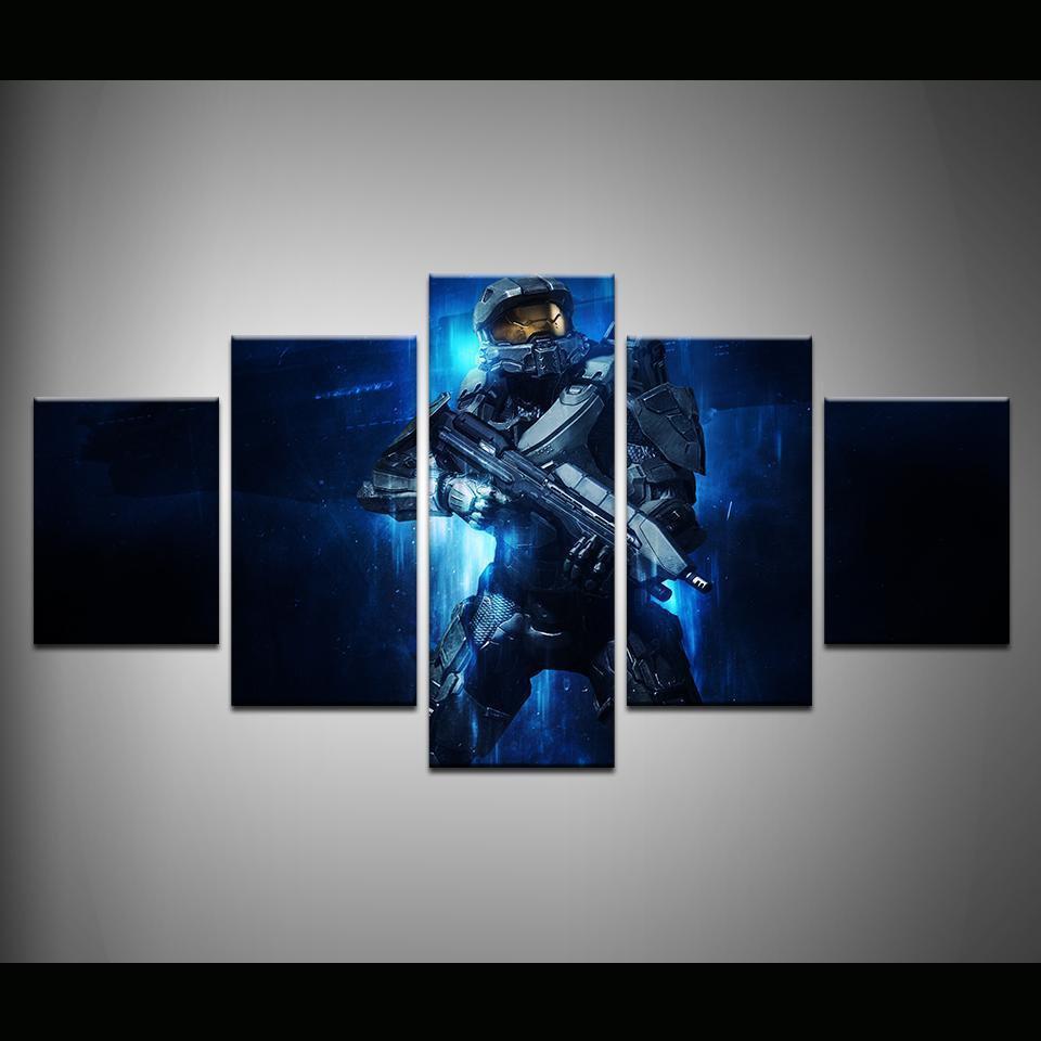 Halo: The Master Chief John-117 Poster 3 Gaming Canvas Wall Art