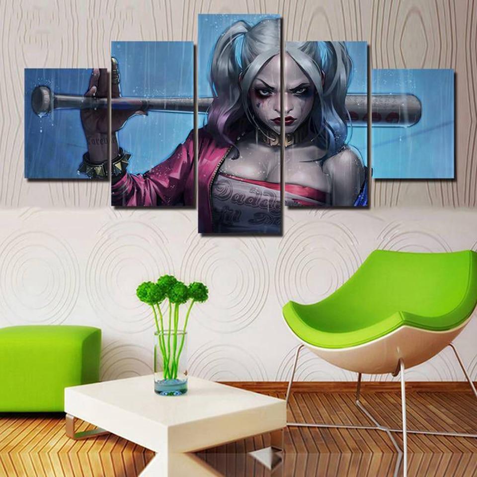 Harley Quinn 5 Movie Canvas Wall Art