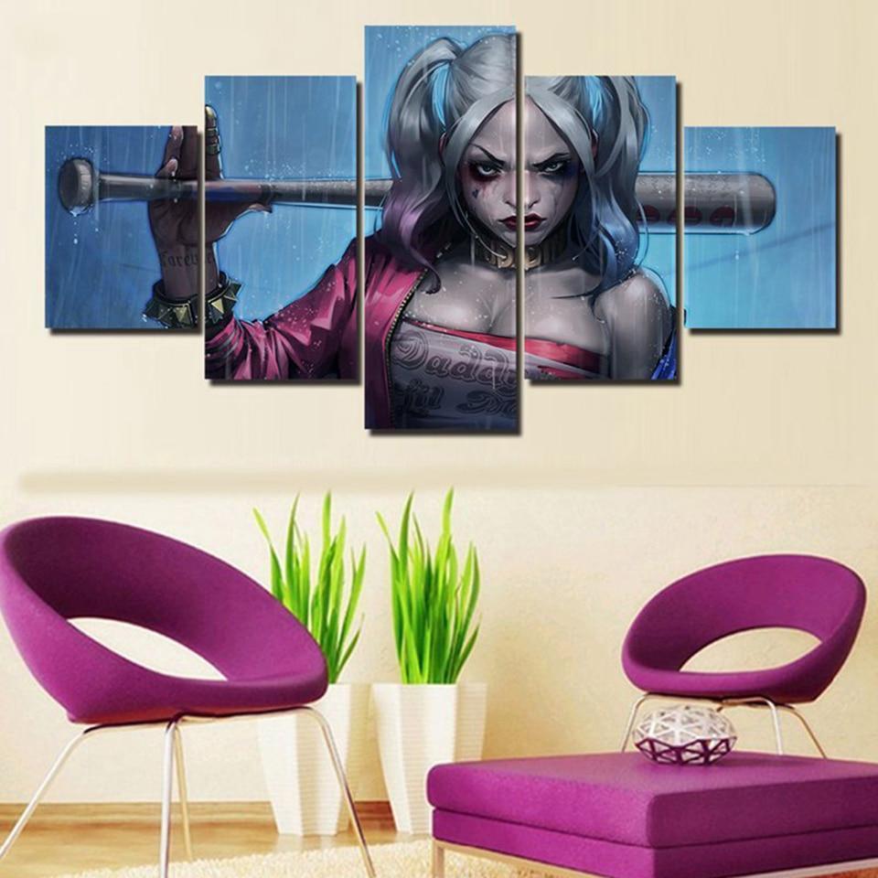 Harley Quinn 5 Movie Canvas Wall Art