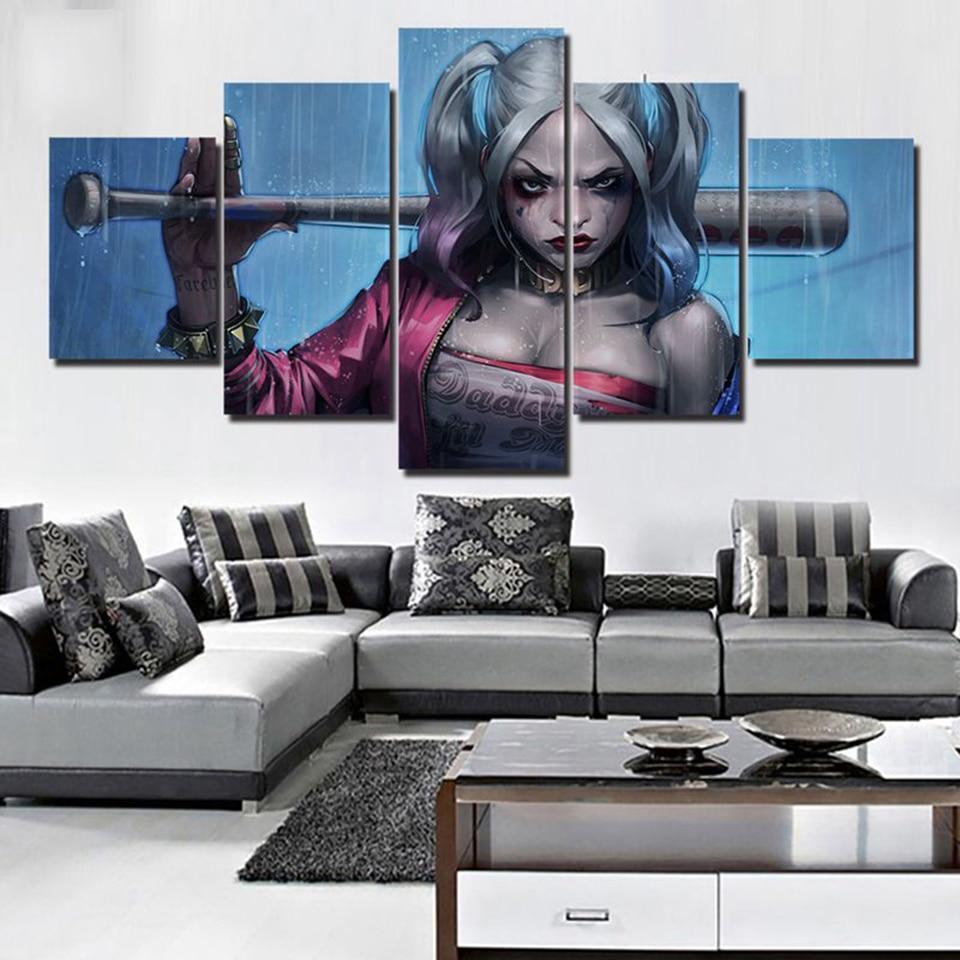 Harley Quinn 5 Movie Canvas Wall Art