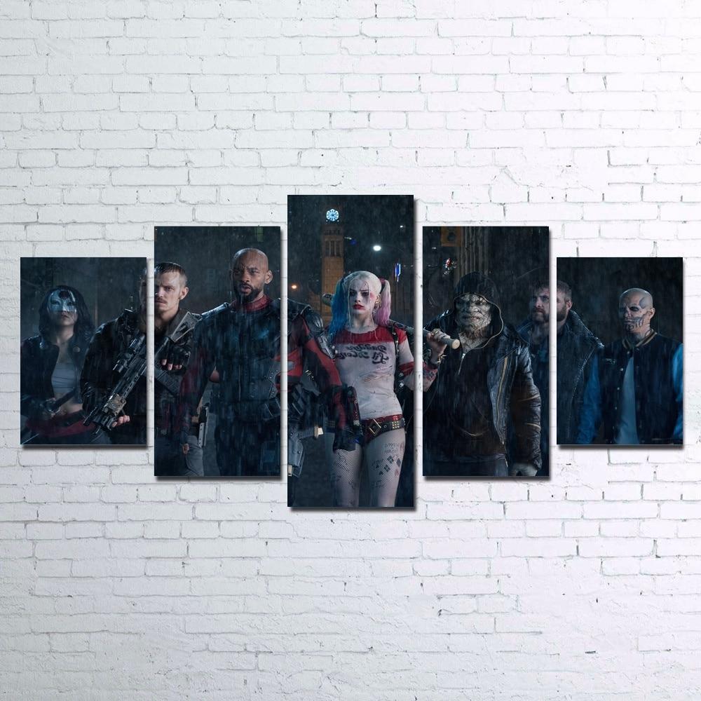 Harley Quinn And Heros Movie Canvas Wall Art