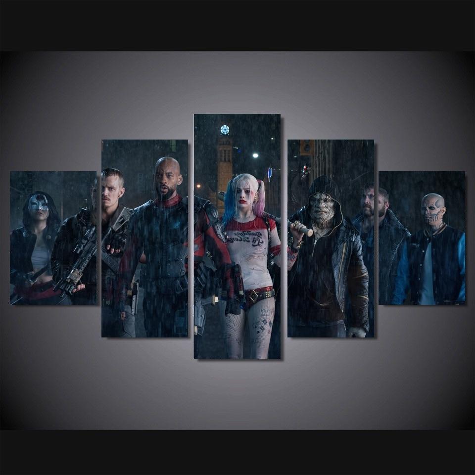 Harley Quinn And Heros Movie Canvas Wall Art