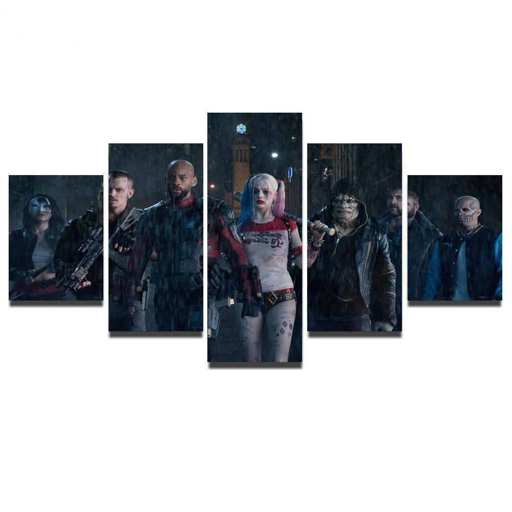 Harley Quinn And Heros Movie Canvas Wall Art