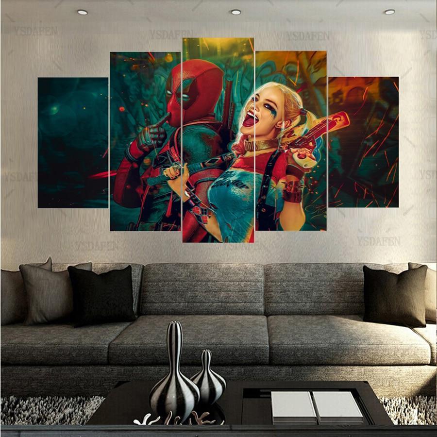 Harley Quinn And Spider Man Movie Canvas Wall Art