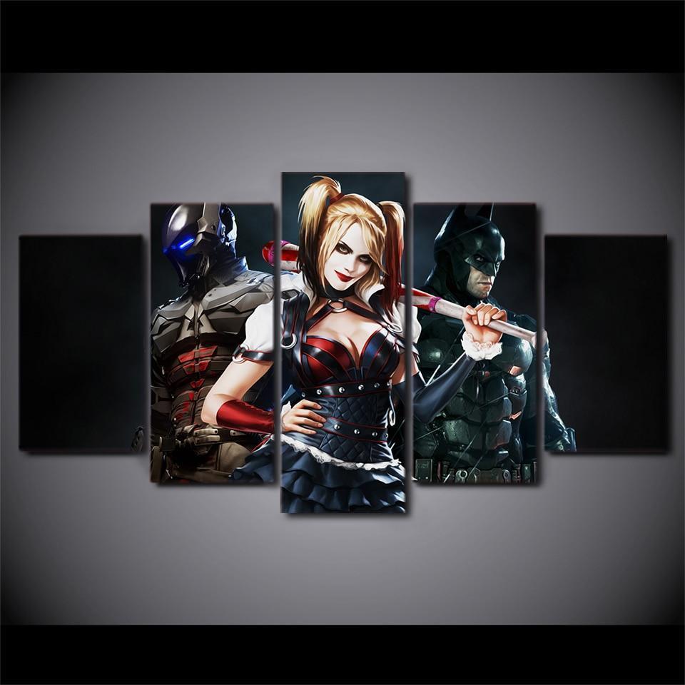 Harley Quinn, Batman And Iron Man Movie Canvas Wall Art