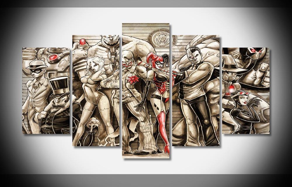 Harley Quinn, Batman, Joker,... Movie Canvas Wall Art
