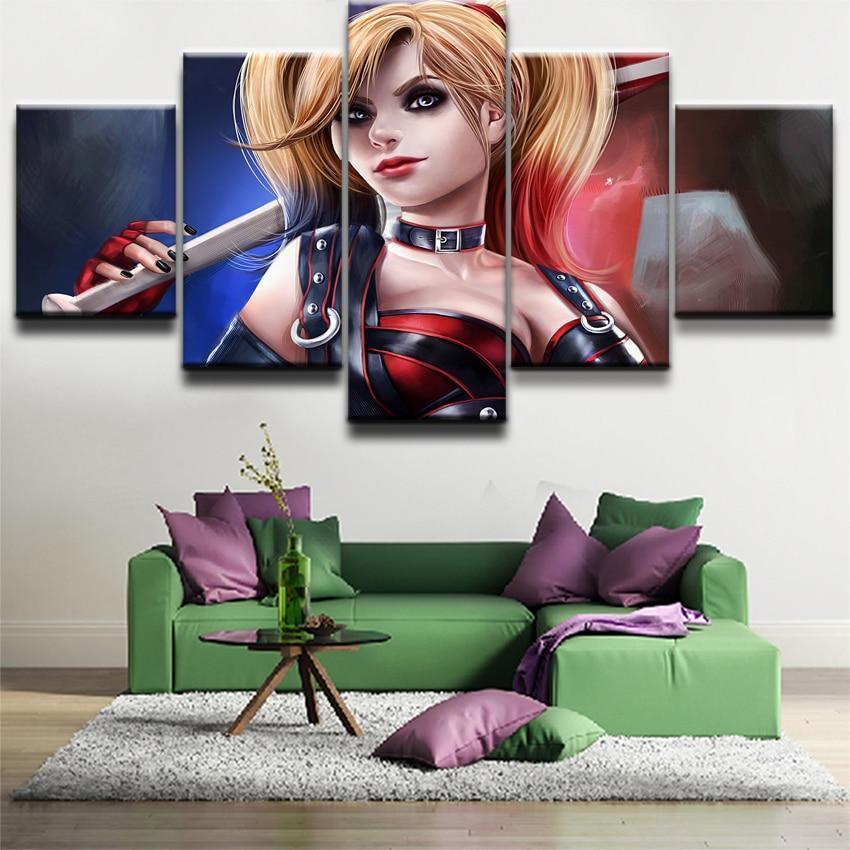 Harley Quinn Comic Canvas Wall Art