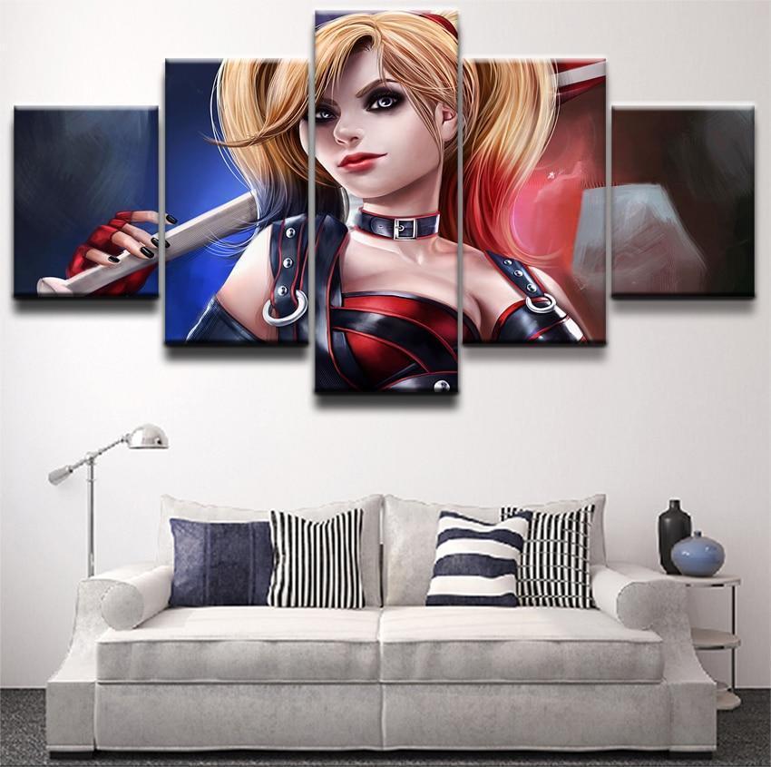 Harley Quinn Comic Canvas Wall Art