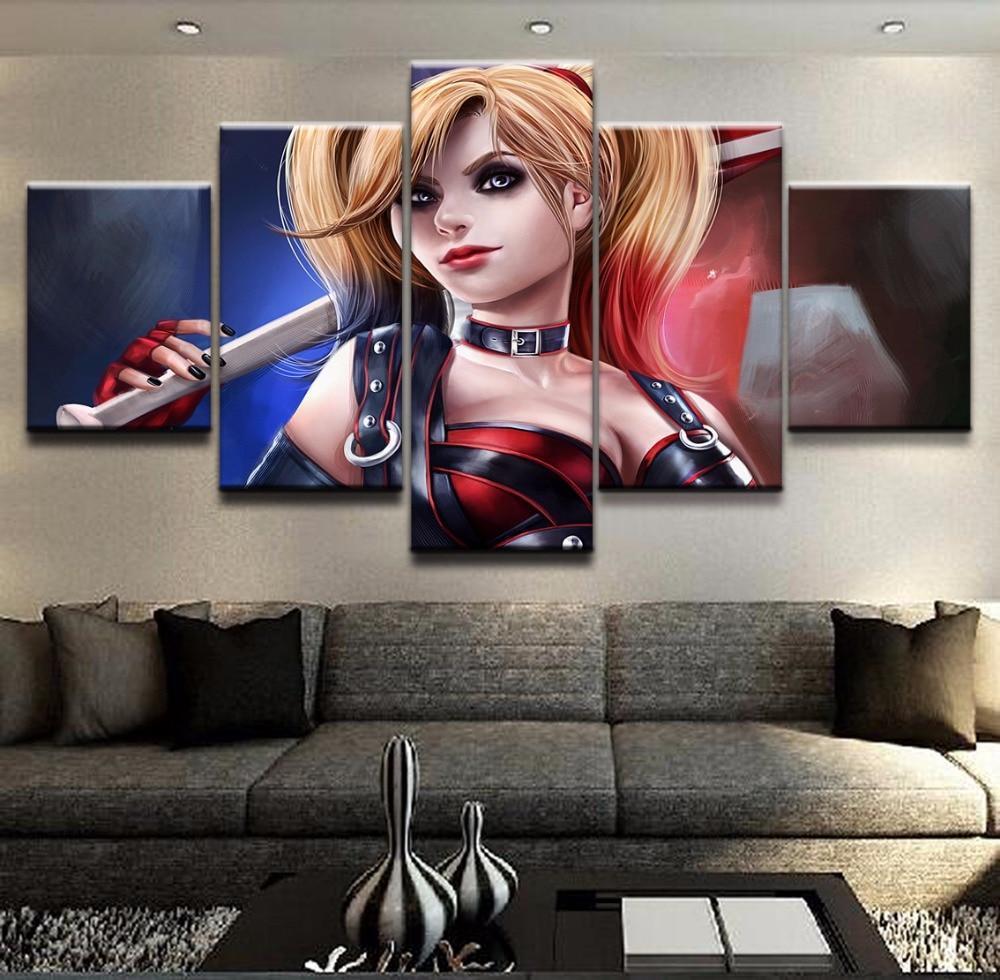 Harley Quinn Comic Canvas Wall Art